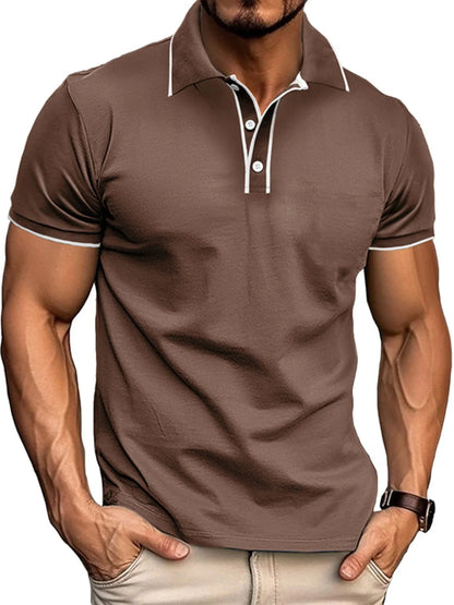 Men's Slim Fit Polo Shirt with Contrast Trim