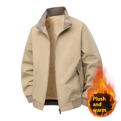 Chaqueta gruesa, cálida y holgada con cuello alto y forro polar