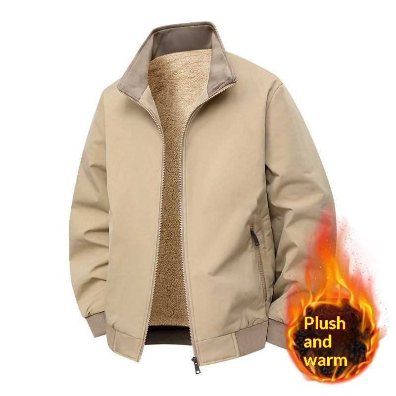 Chaqueta gruesa, cálida y holgada con cuello alto y forro polar