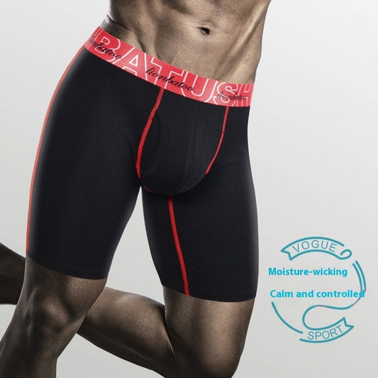Men's Long Leg Underwear Cotton Extended Anti-friction Leg Boxers