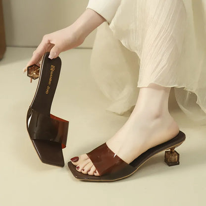 Open Toe Block Heels Sandals