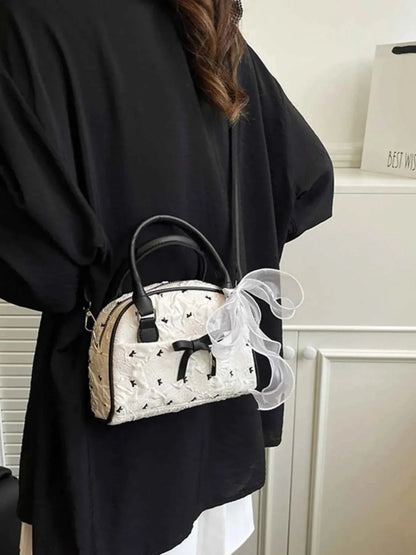 Chic Ruched Bow : Crossbody Bag