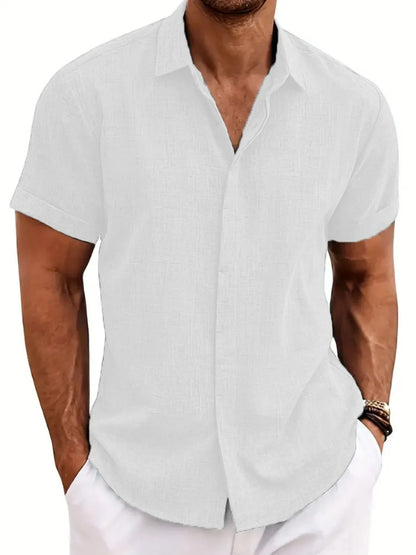Men's Full Size Collared Neck Short Sleeve Shirt Plus Size