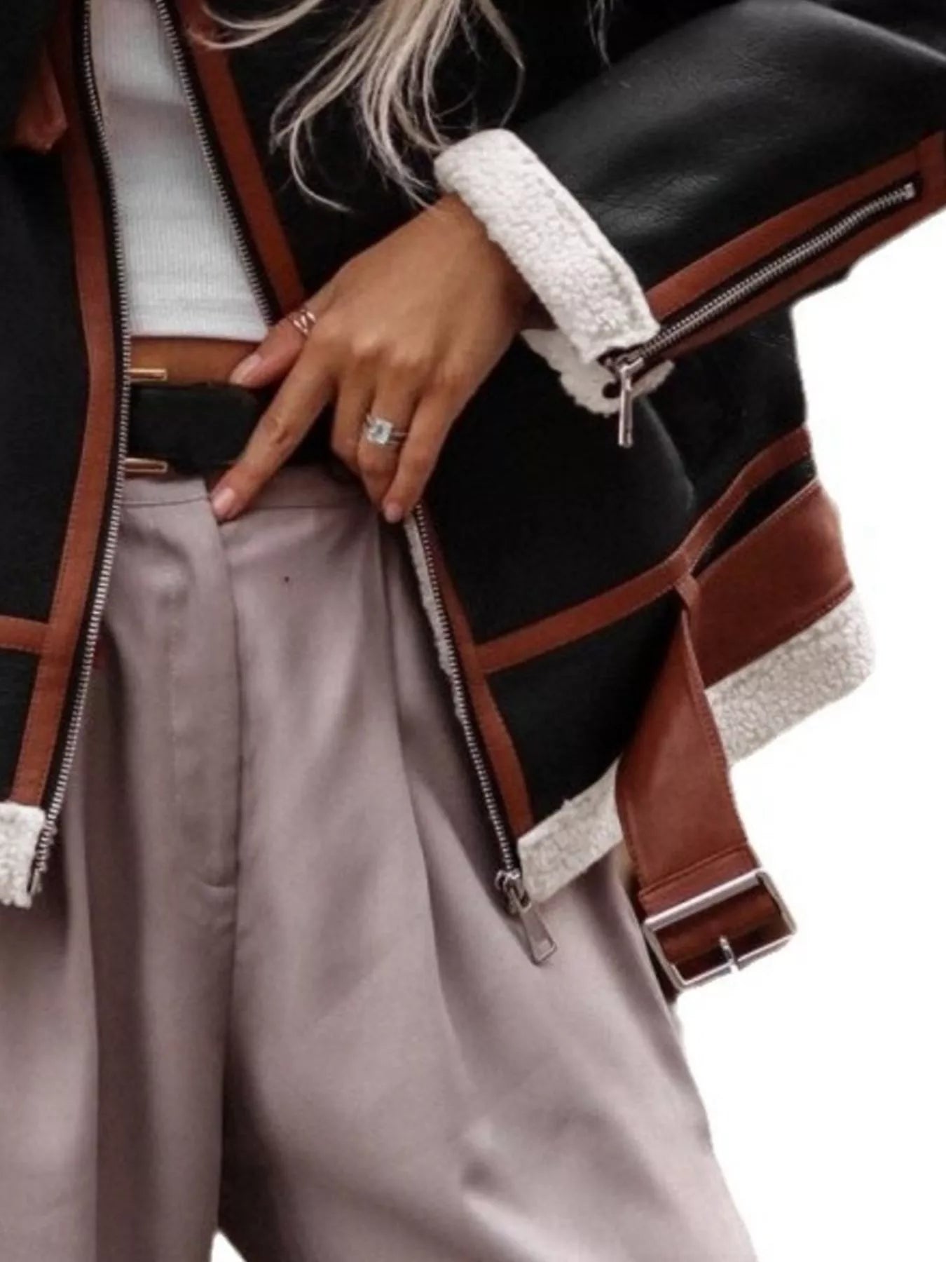 羊毛襯裡拉鍊夾克