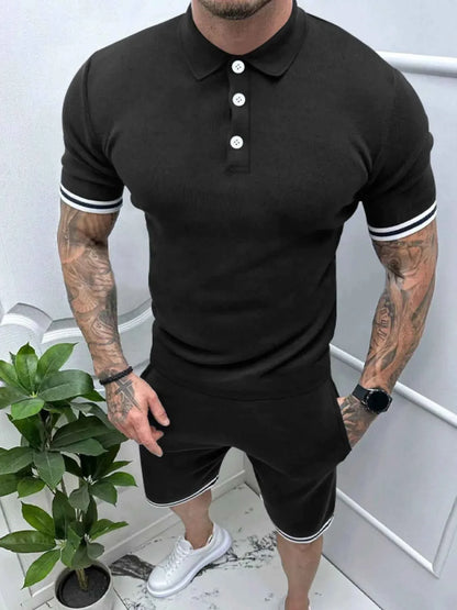 Men's Short Sleeve Polo and Shorts Set