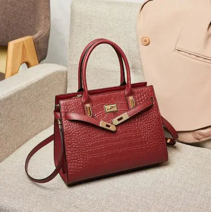 Elegante bolso de mano de piel auténtica de gran capacidad, estilo retro, para mujer.