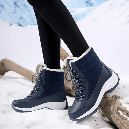 Women’s Waterproof Snow Boots – Warm Fur Platform Winter Shoes with Non-Slip Wedge Sole