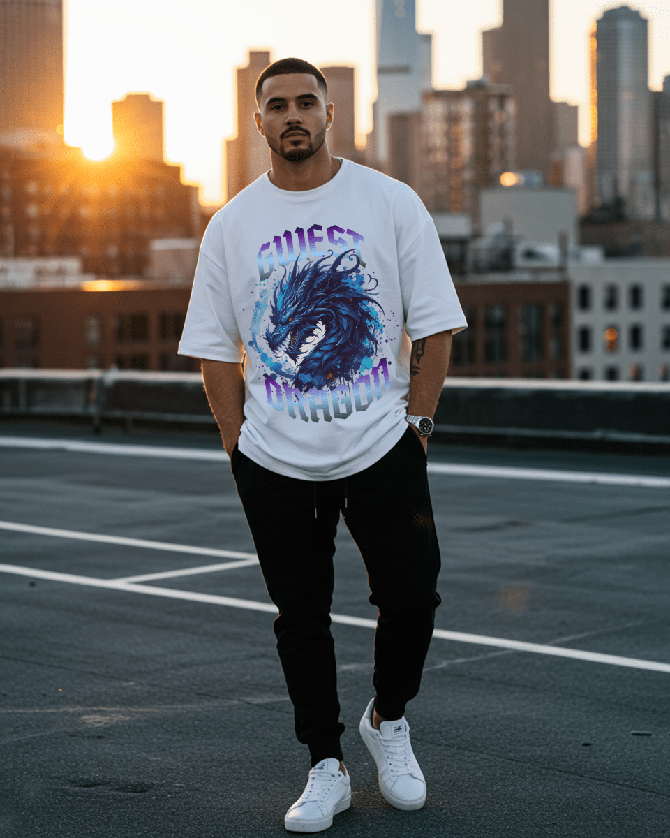 G-West Dragon Oversized T-Shirt Mens