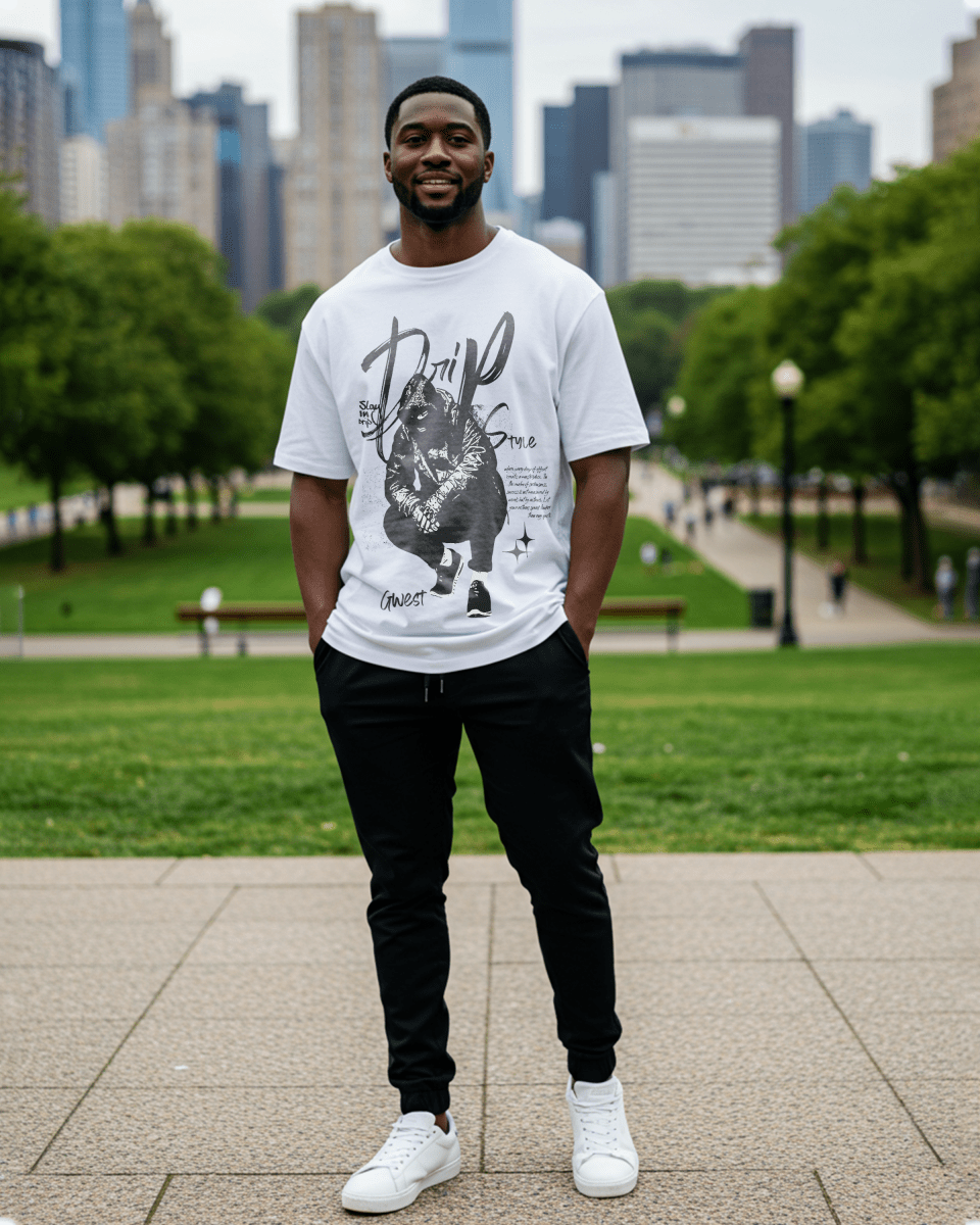 G West Drip Style Oversized T-Shirt Mens