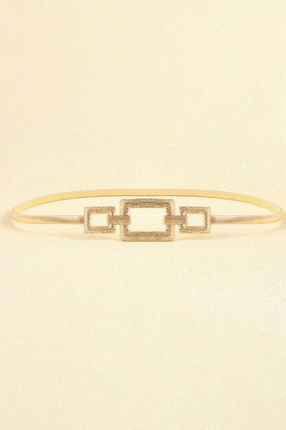 Square Shape Zinc Alloy Buckle Iron Belt