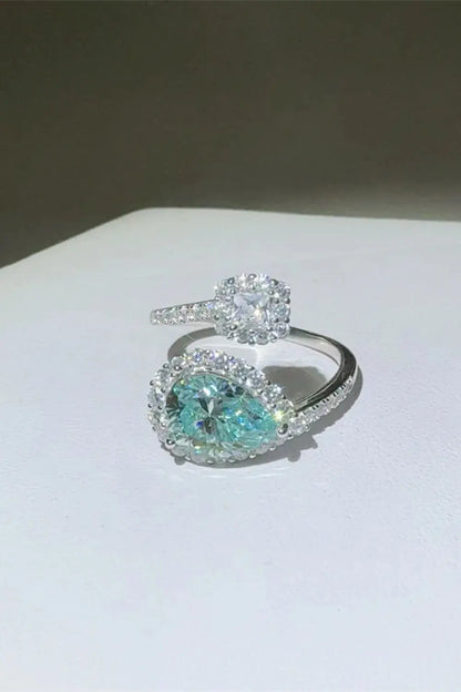 2 Carat Moissanite 925 Sterling Silver Bypass Ring