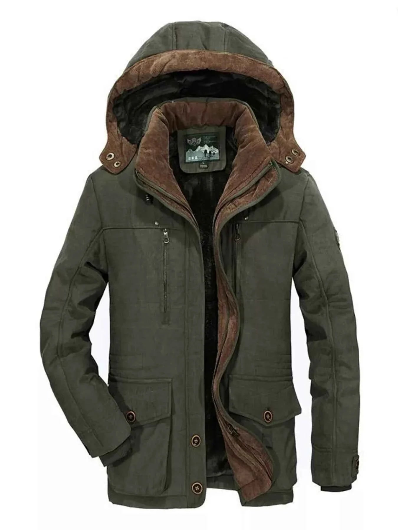 Men's Plus Size Winter Warm Hooded Parka Coat