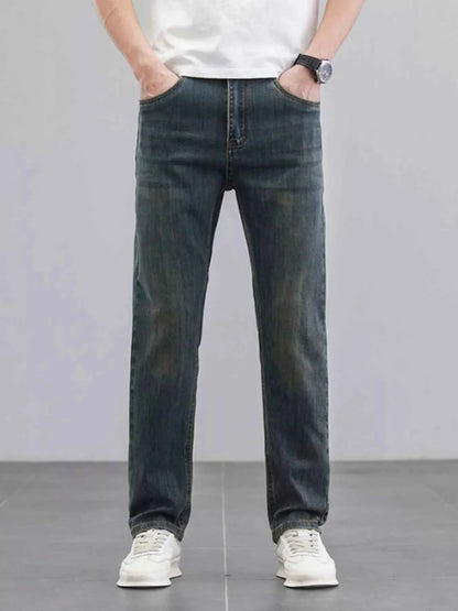 Men's Washed Straight Leg Fit Jeans
