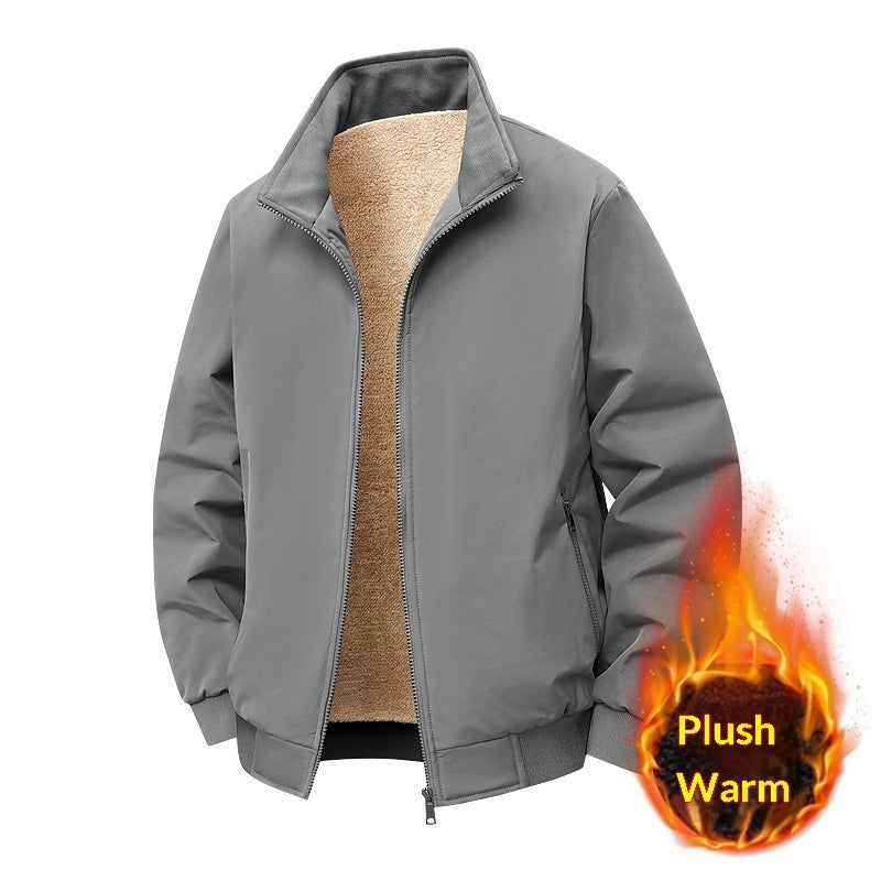 Chaqueta gruesa, cálida y holgada con cuello alto y forro polar