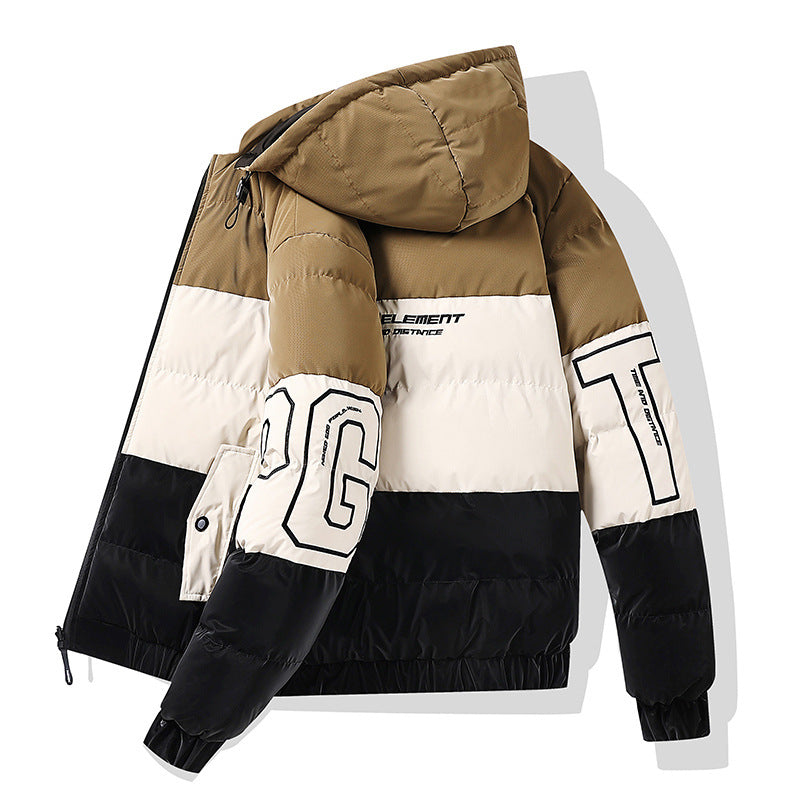 撞色歐美風雙面棉質夾克