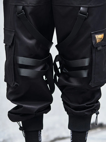 男士加大尺寸彈性腰帶慢跑褲