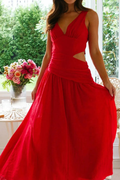 日落低語鏤空長裙