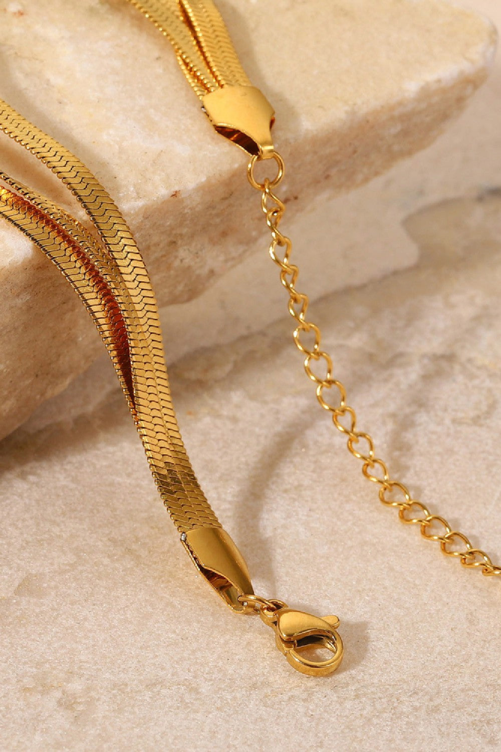 Pulsera de cadena de serpiente de tres capas