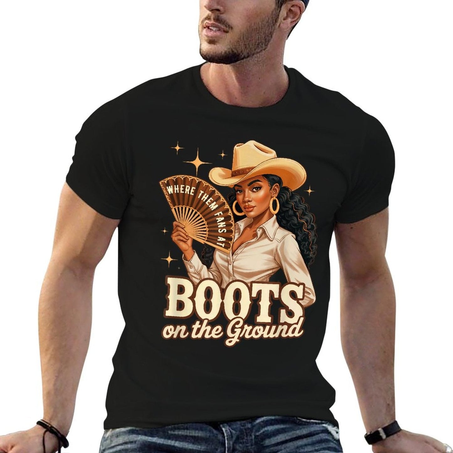Boots On Ground Juneteenth Melanin Cowgirl Western Rodeo Slim-fit Cut T-Shirt