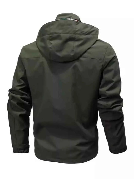 Men's Plus Size Hooded Outdoor Windproof Coat