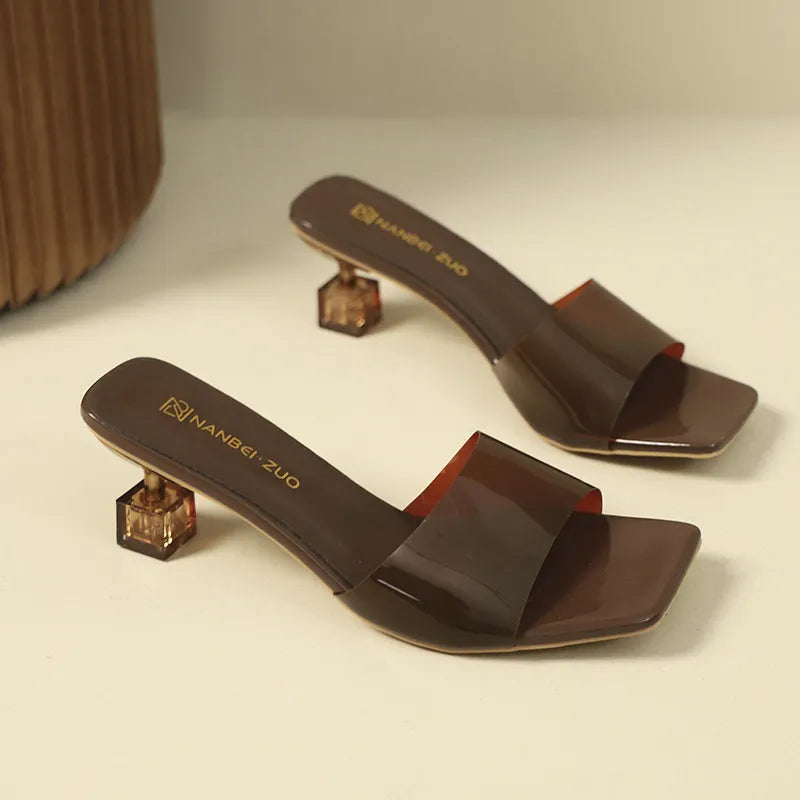 Open Toe Block Heels Sandals