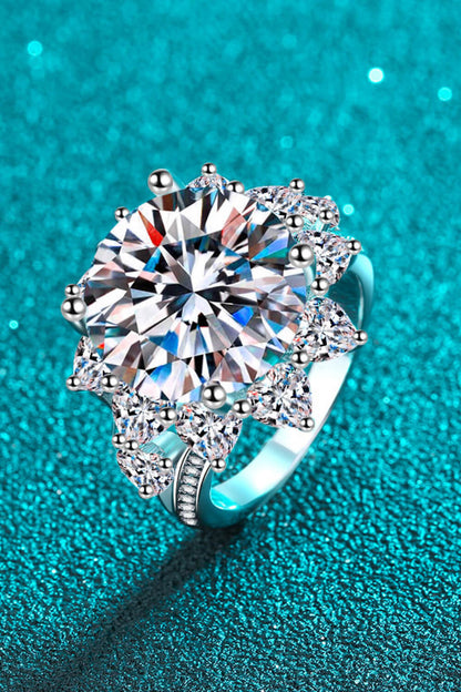 10 Carat Sparkala™ Flower-Shaped Ring (Rhodium Over Pure Sterling Silver)