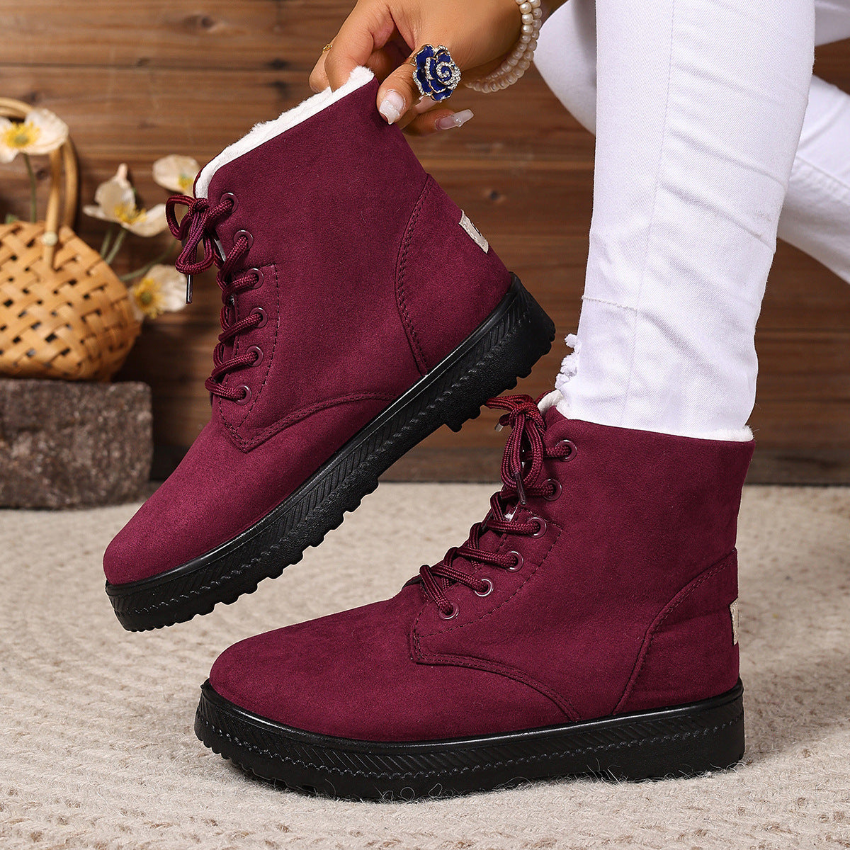 Women's Fashionable Waterproof High-top Cotton-padded Snow Boots
