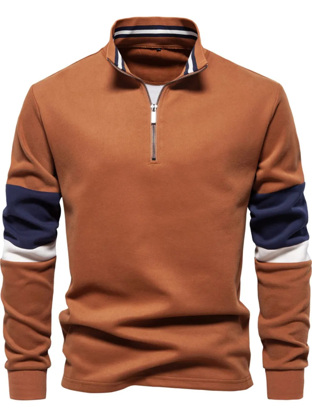 Men's Color Block Long Sleeve Polo