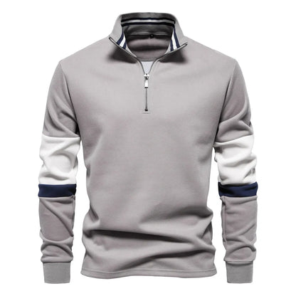 Men's Color Block Long Sleeve Polo