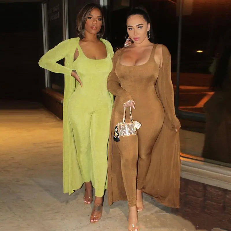 Conjunto de dos piezas de mono y abrigo de ocio