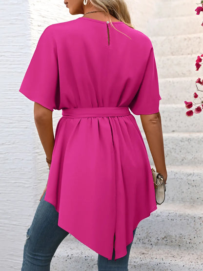 Ivy Lane 繫帶圓領半袖襯衫