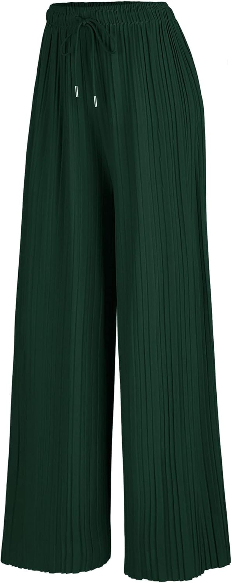 Made by Johnny Women'S Pleated Wide Leg Palazzo Pants with Drawstring
