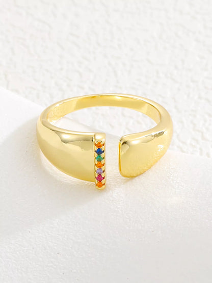 18K Gold-Plated Zircon Letter Ring