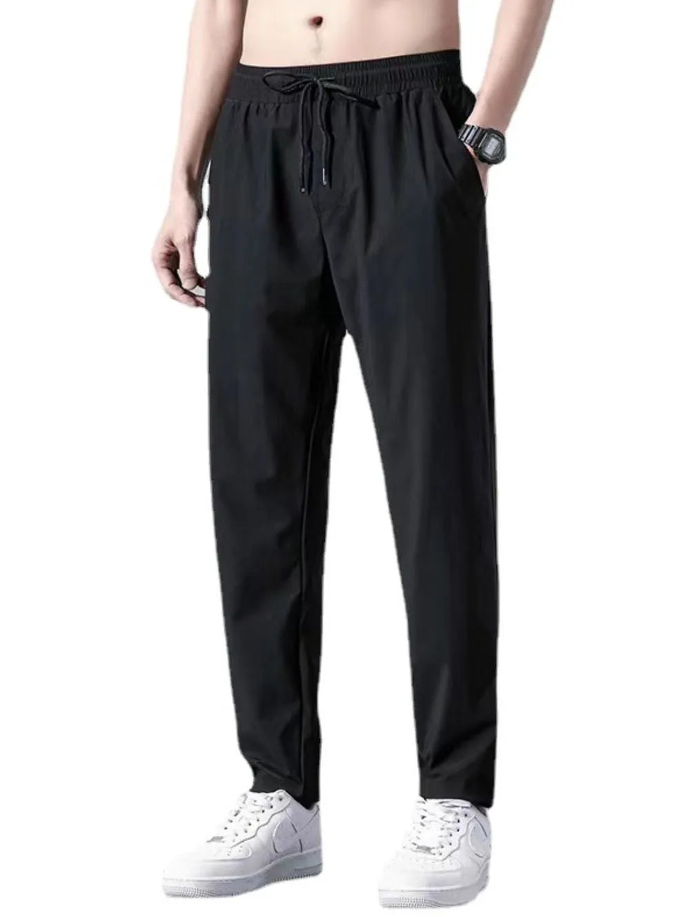 Men's Plus Size Drawstring Pants with Pockets