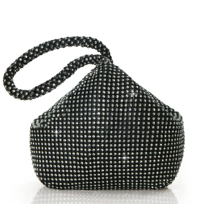 Bolsos de noche con diamantes de imitación y monedero triangular con purpurina brillante