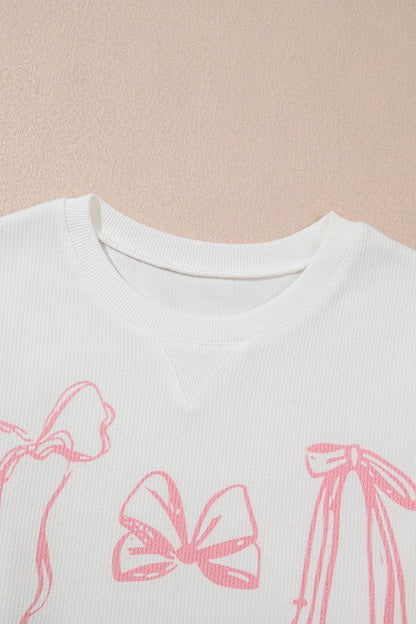 蝴蝶結長袖圓領上衣