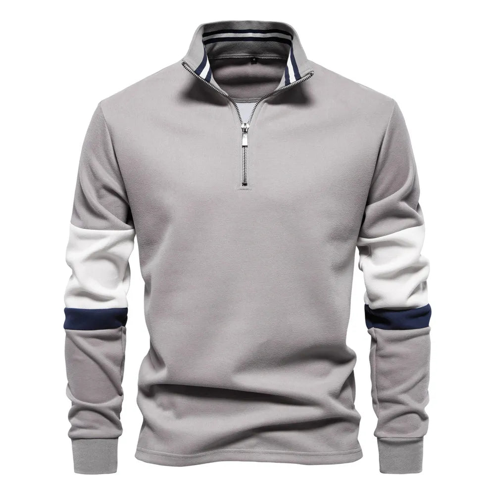 Men's Color Block Long Sleeve Polo