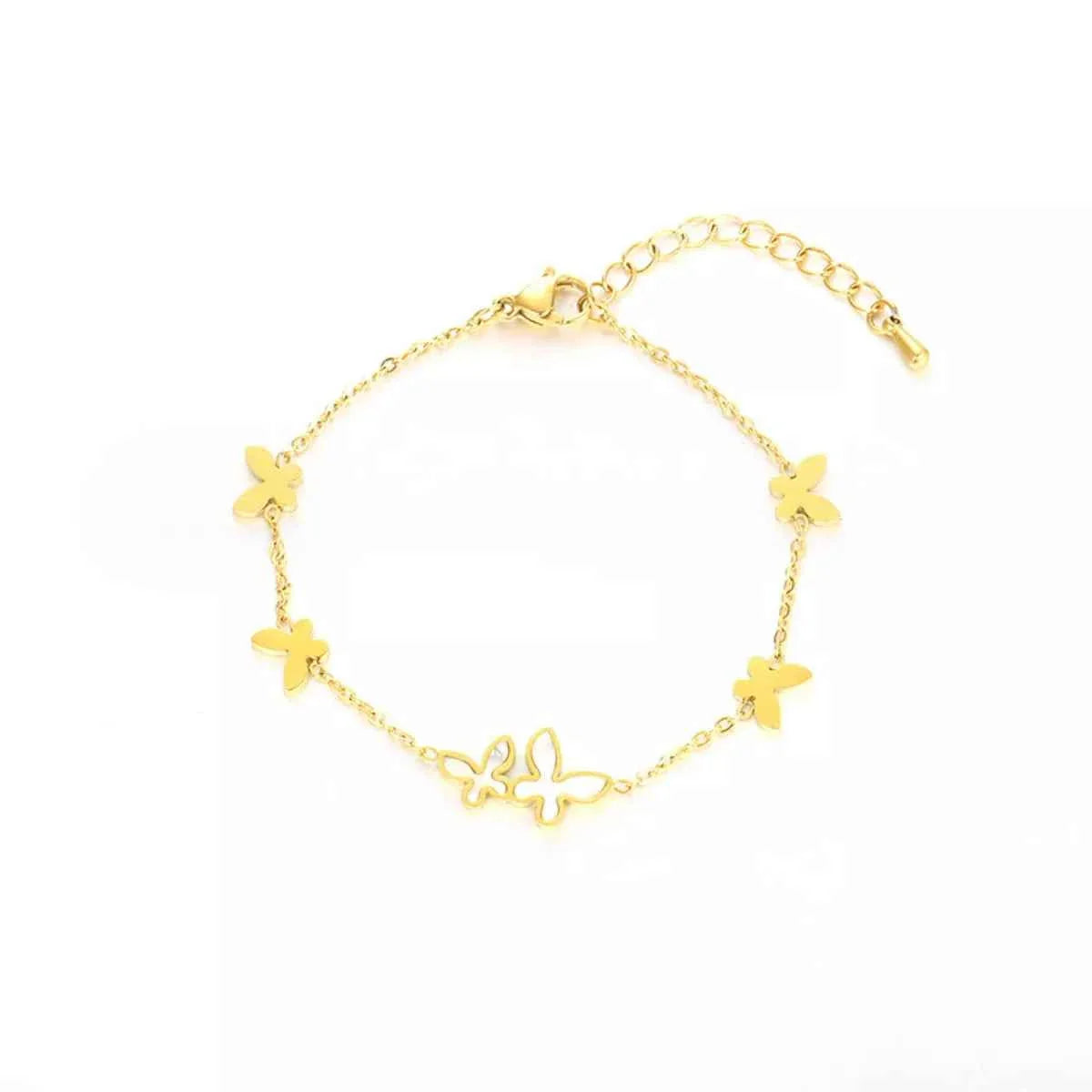 18K Gold-Plated Butterfly Charm Bracelet