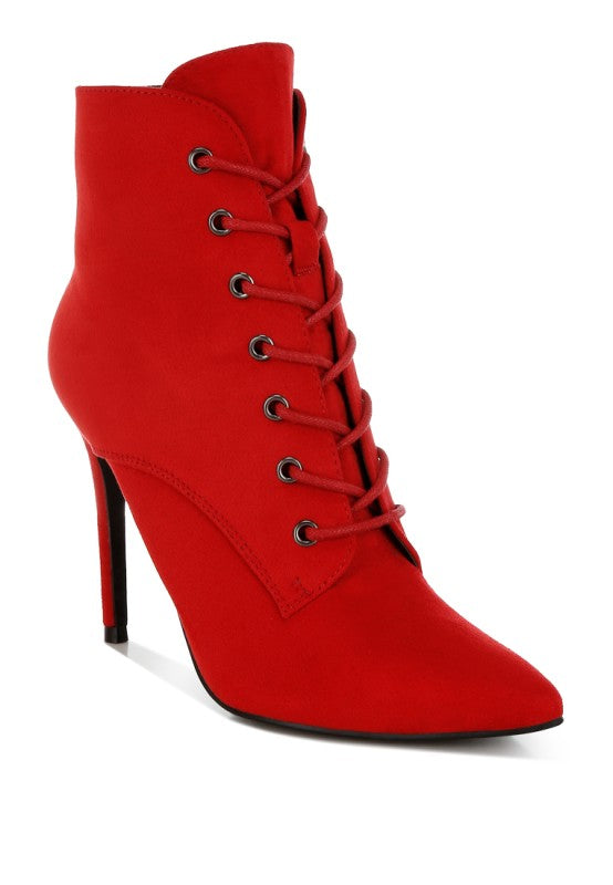 Nesta Stiletto Heel Lace Up Boots