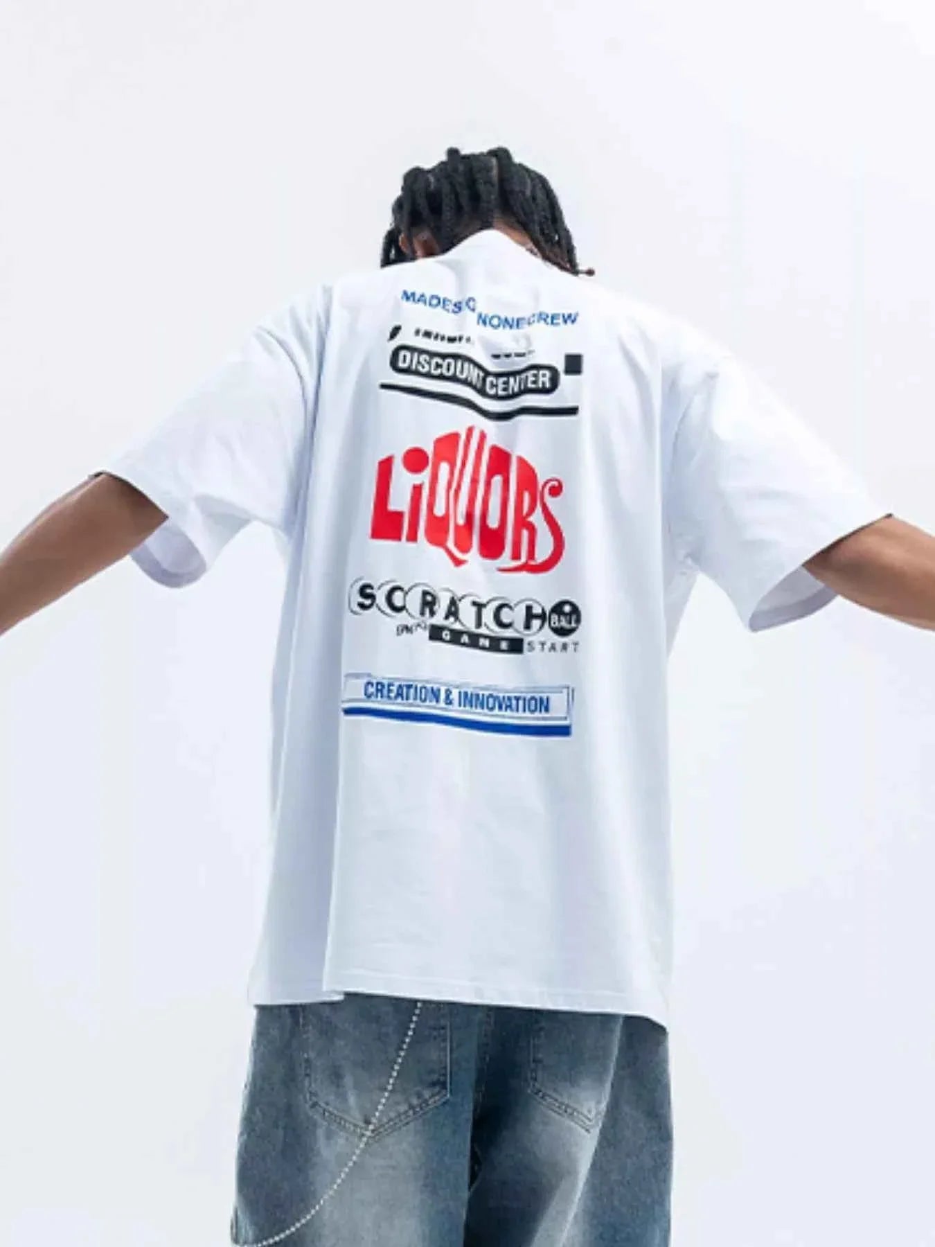 Men's Letter Round Neck Short Sleeve T-Shirt