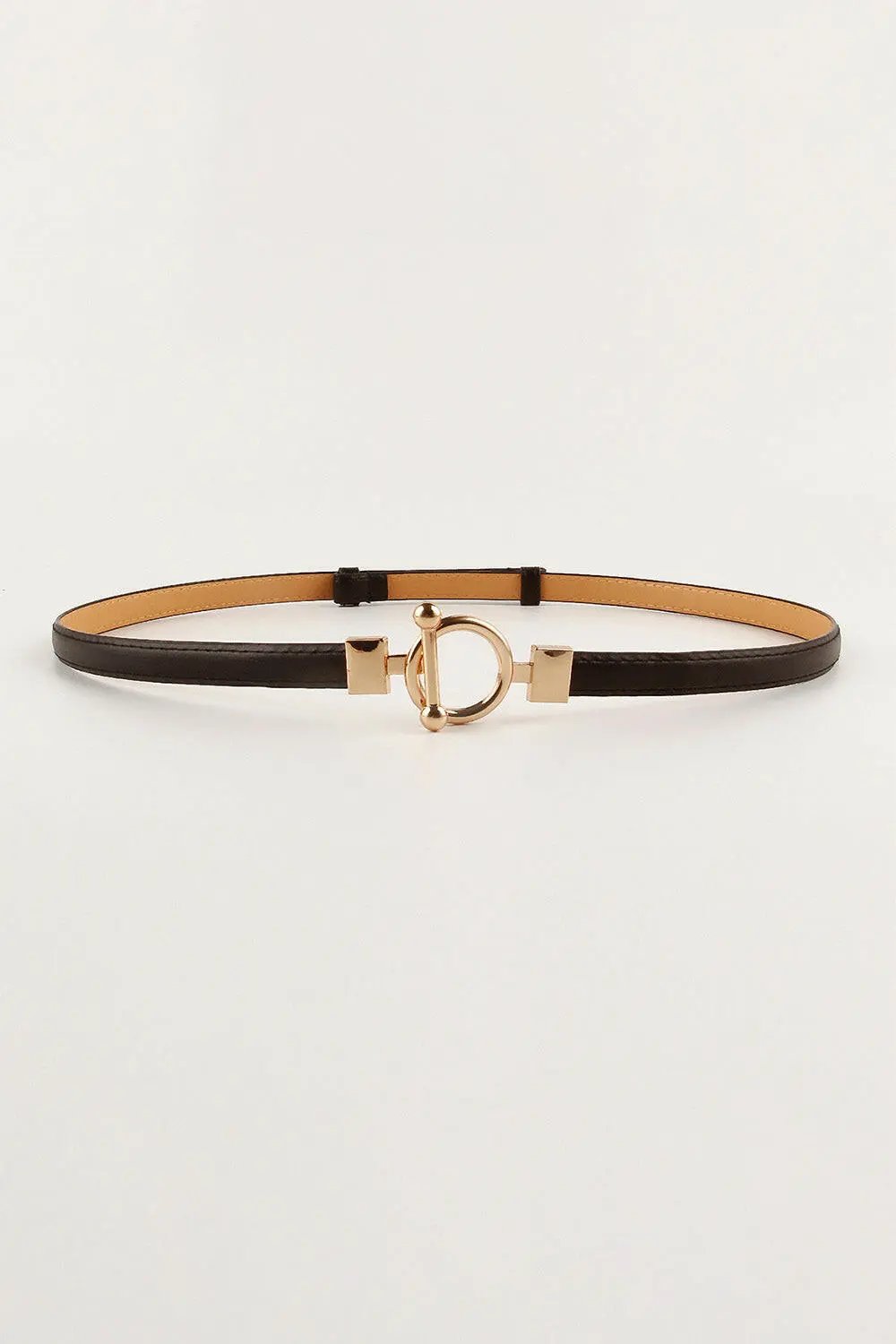 Toggle Buckle Skinny PU Belt