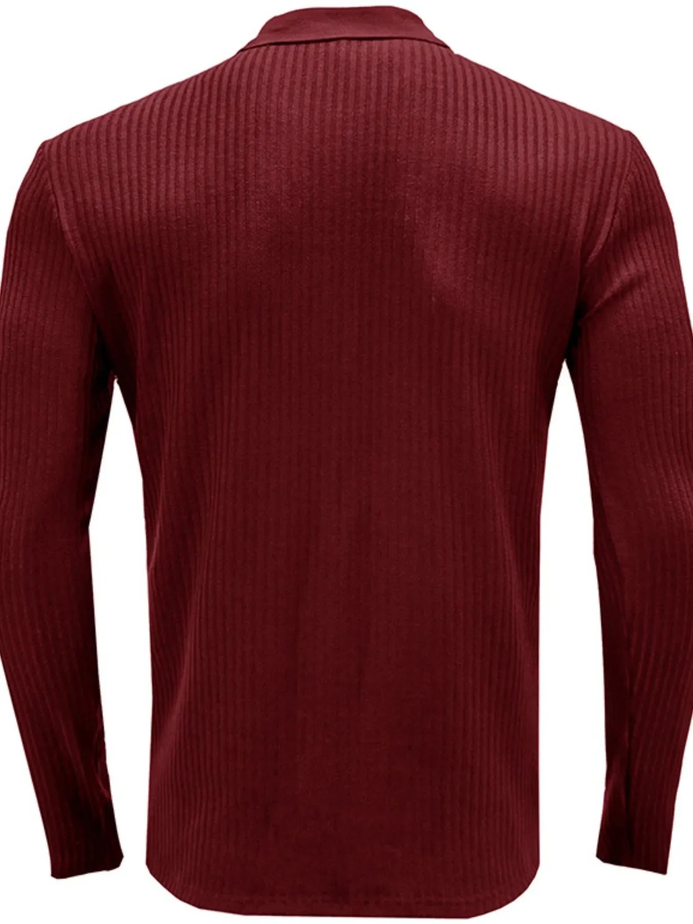 Men's Ribbed Knit Long Sleeve Polo