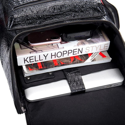 Mochila de piel de cocodrilo de lujo: atemporal y sofisticada 