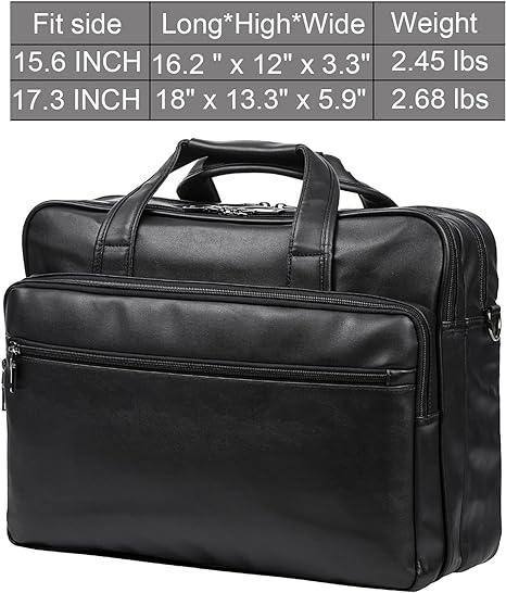 Bolso bandolera de cuero para portátil de 15,6 pulgadas, resistente al agua, ideal para trabajo y viajes 