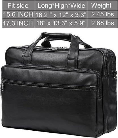 Bolso bandolera de cuero para portátil de 15,6 pulgadas, resistente al agua, ideal para trabajo y viajes 