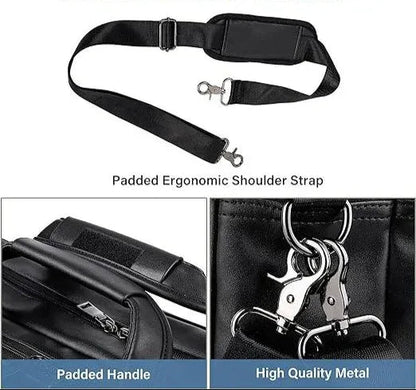 Bolso bandolera de cuero para portátil de 15,6 pulgadas, resistente al agua, ideal para trabajo y viajes 