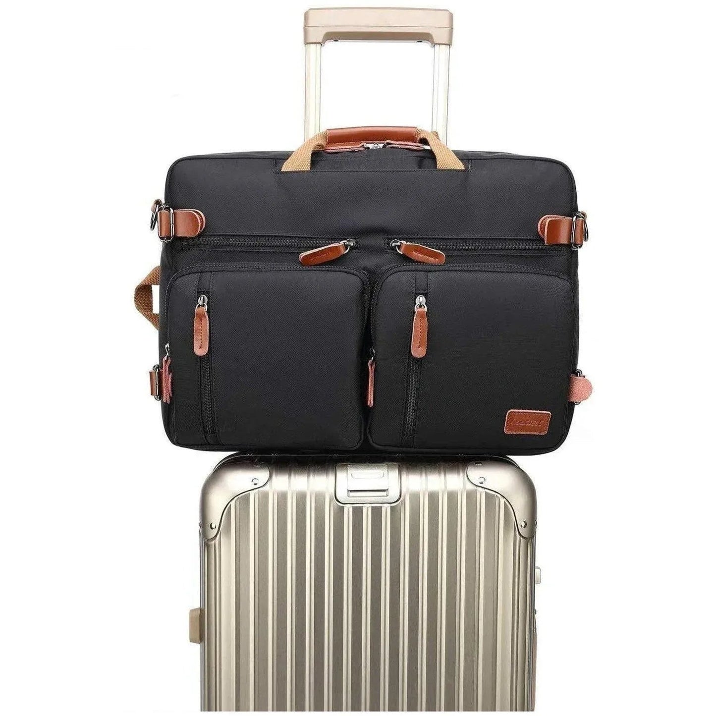 Bolso bandolera de lona Oxford: maletín convertible 3 en 1 para portátil 