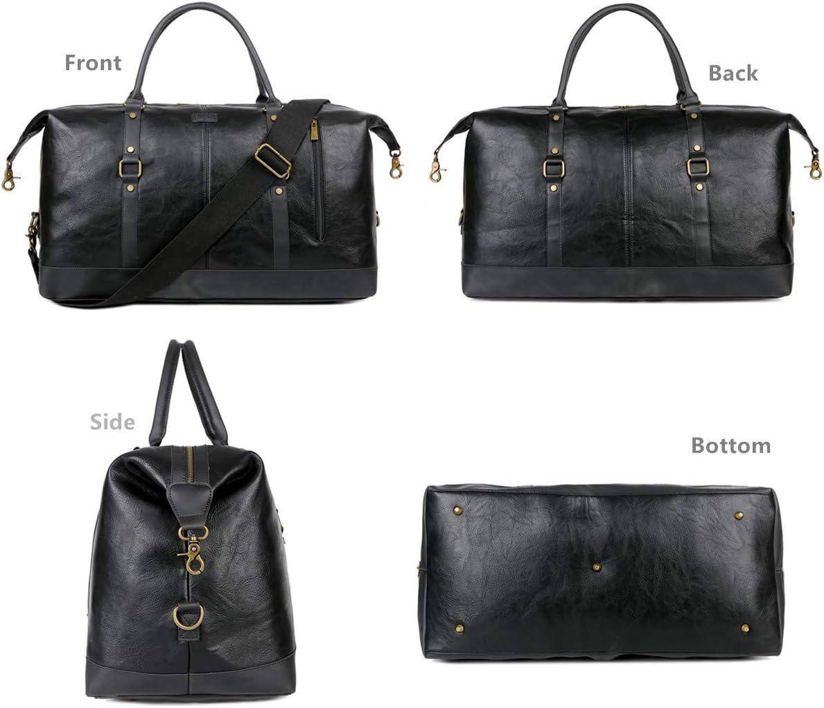 Bolsa de viaje de cuero: bolso de mano vintage para el fin de semana 