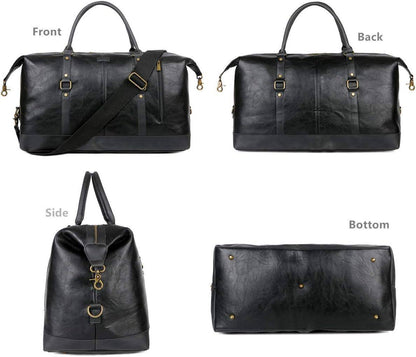 Bolsa de viaje de cuero: bolso de mano vintage para el fin de semana 