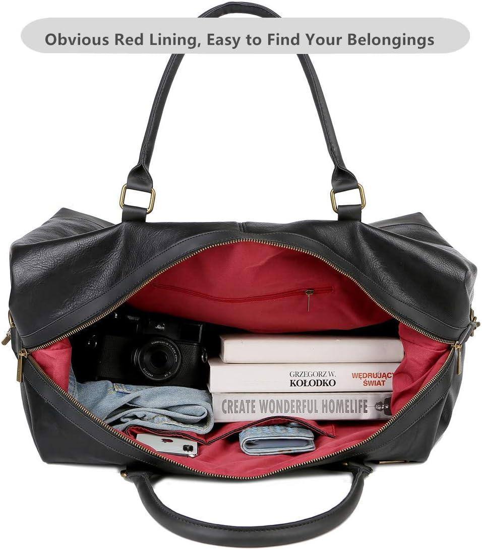 Bolsa de viaje de cuero: bolso de mano vintage para el fin de semana 